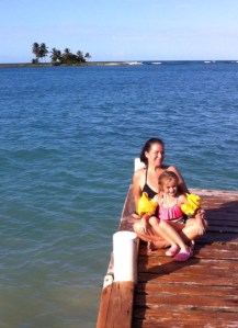 Mommy and Sofia on dock